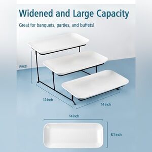 This is a Benevolence 3-Tier Rectangular Serving Tray Set.
